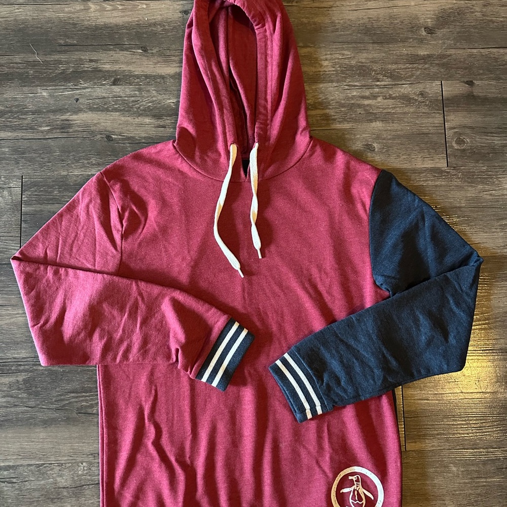 Men's Red and Black Hoodie by Original Penguin Size S